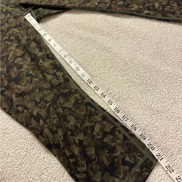 Lululemon Wunder Under Crop Leggings Luon Mystic Jungle Fatigue Green Black - Picture 8 of 15